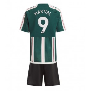 Manchester United Anthony Martial #9 Replika Babytøj Udebanesæt Børn 2023-24 Kortærmet (+ Korte bukser)